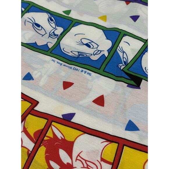 Vintage Looney Tunes Twin Size Flat Sheet 1993 - Picture 3 of 4